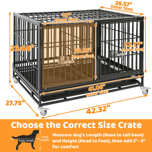 42 Stackable Dog Crate with Divider 43T (Standard Height)