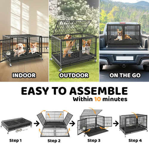 42 Stackable Dog Crate with Divider 43T (Standard Height)