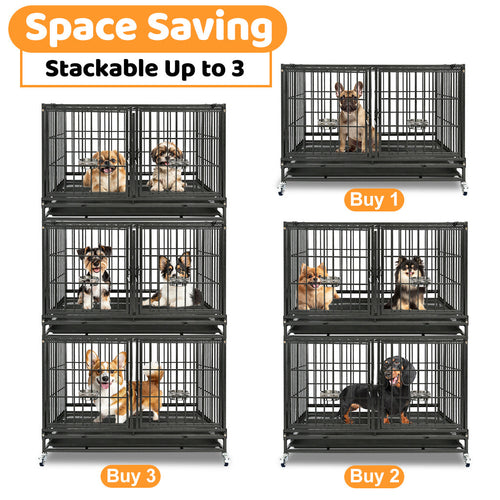 42 Stackable Dog Crate with Divider 43T (Standard Height)