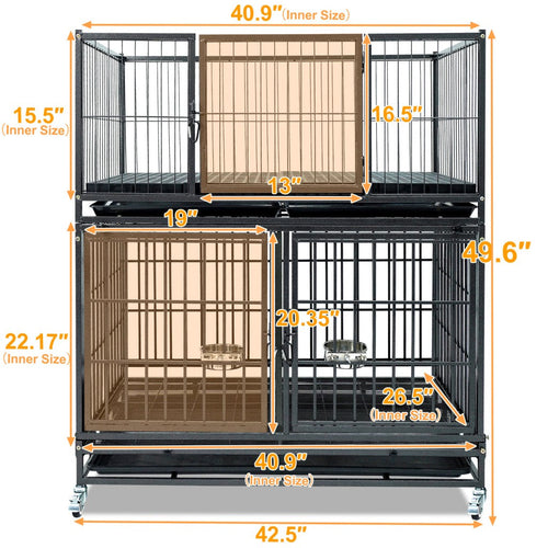 42 Stackable Dog Crate 43T+WHLP02