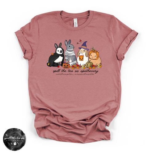 Bunny Halloween at Spill The Tea Sis Apothecary Tee | Cute Spooky Bunny Graphic T-Shirt