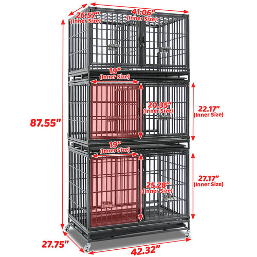 43 Three-Tier Foldable Dog Crate 43TTS