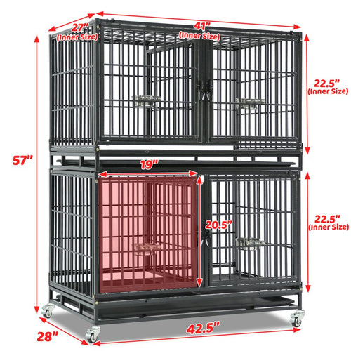 42 Stackable Dog Crate with Divider 43T (Standard Height)