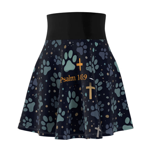 Faith & Paw Prints Women's Skater Skirt — AOP Christian Pet Lover Skirt