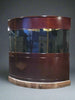 440g Corner 1/4 Cylinder Glass Aquarium Set in Walnut Wood Furniture