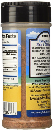Everglades Fish & Chicken Seasoning 6 oz. Land & Sea Blend Made in USA 6-Pack