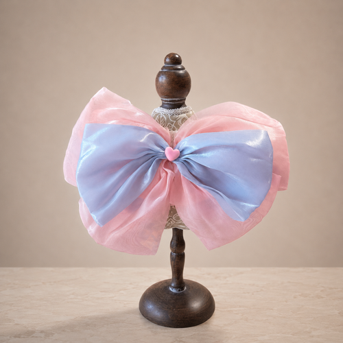 Pink Blue Floral Satin Lace Pet Bib Collar