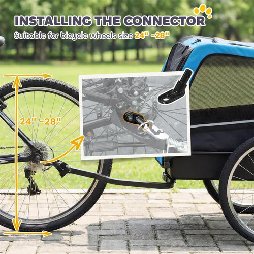 Dog Bike Trailer, Pet Cart Bicycle Carrier with 20 Air Tires, Quick-Release Wheels, Reflectors, Flag