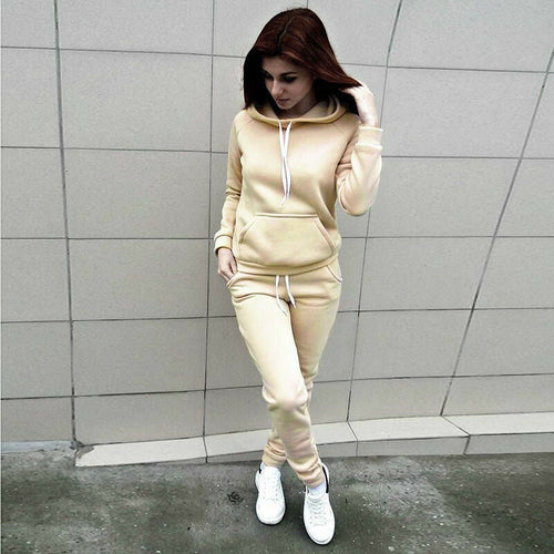 Autumn and winter hooded suit sweater