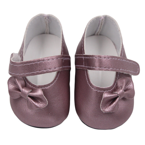 18 Inch American Girl Doll Shoes Solid Color Bow Shoes