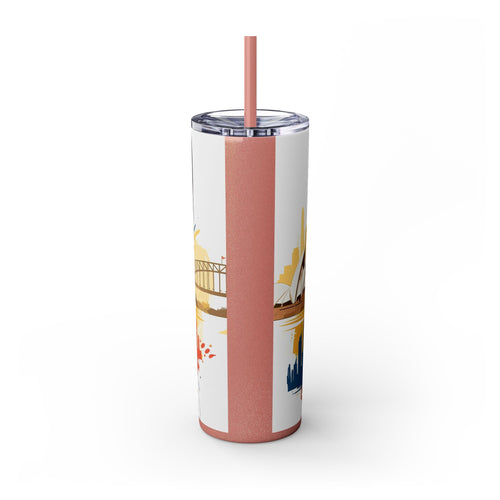 Skinny Tumbler with Straw – 20 oz Stainless Steel Cup