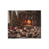 Icelandic Sheepdogs Holiday Fireplace Blanket