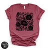 Black Flowers Tee | Dark Floral Graphic T-Shirt