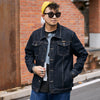 Plus Size Men's Trendy Brand Slim Denim Jacket Plus Fat