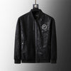 BLACK  Plus Size Loose Clothes Men's Stand-up Collar Jacket