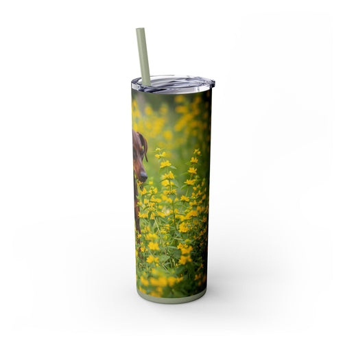 Skinny Tumbler with Straw – 20 oz Stainless Steel Cup