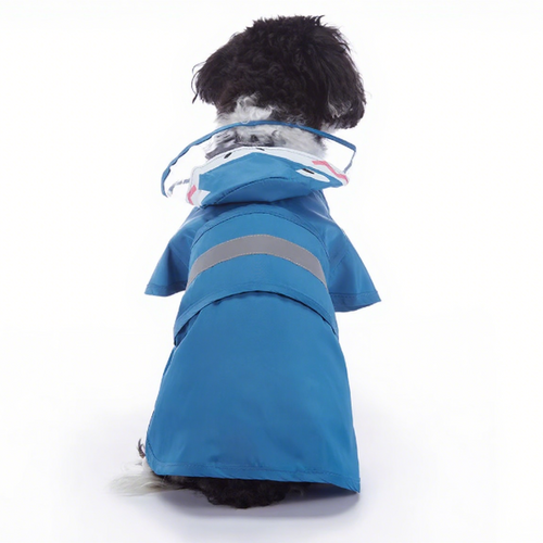 Milou & Lumi Waterproof Raincoat with Hood - Blue Shark