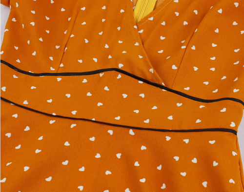Polka Dot Hit Color Plus Size Women's Short Sleeve Dress