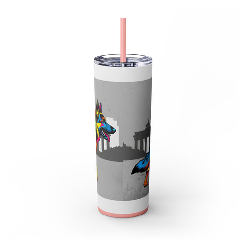 Skinny Tumbler with Straw – 20 oz Stainless Steel Cup