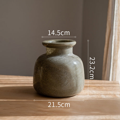 Frosted Matte Light Luxury Glass Large Vase