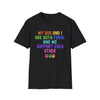 Feral Dog Mom T-Shirt | Funny Dog Lover Rainbow Paw Shirt