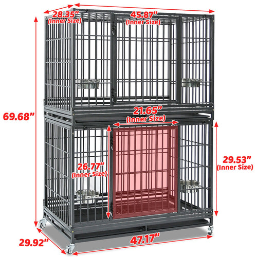 48 Heavy Duty Dog Cage for XL/XXL Dogs 481D