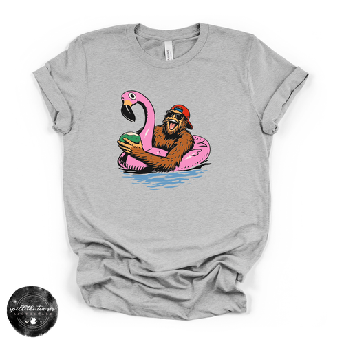 Bigfoot Floating Tee | Funny Summer Sasquatch Graphic T-Shirt