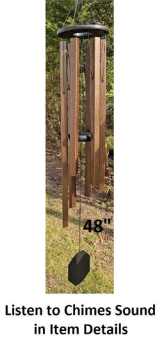 Amish handmade Wind Chimes 48”–80” – Square Aluminum Deep Tone Outdoor Chimes for Meditation & Garden Ambience