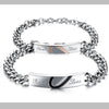 Fashion Love Black Rose Gold Peach Heart Couple Bracelet