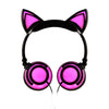 Cat ear head-mounted luminous foldable mobile phone music headset