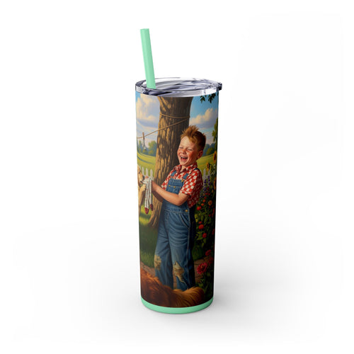 Skinny Tumbler with Straw – 20 oz Stainless Steel Cup