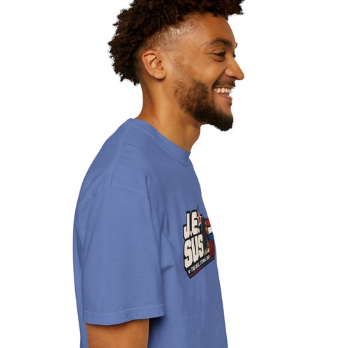 Jesus Retro Graphic T-Shirt — “J.E.SUS The  Real Eternal Hero” Christian Vintage Tee