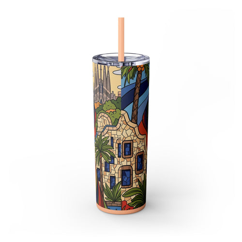Skinny Tumbler with Straw – 20 oz Stainless Steel Cup