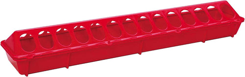 Little Giant 20 Plastic Flip-Top Poultry Ground Feeder, Red Chickens Birds