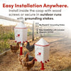 RentACoop 5 Gallon Chicken Waterer with 4 Auto-Fill Water Cups, 4 Horizontal nipples, and Adjustable Stand - Corner Placement
