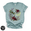 Dragonfly & Moth Rose Tee | Botanical Nature Graphic T-Shirt