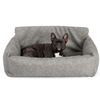 PupProtector™ Faux Cool-to-Touch Vegan Leather Memory Foam Dog Car Bed - Slate Gray