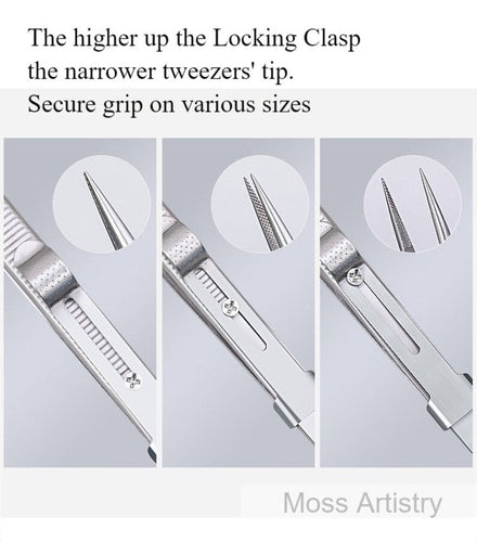 2 Pcs Set 6 Durable Stainless Steel Tweezer Set: Rust-resistant, Highly Elastic, Anti-static