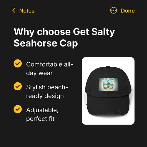 Get Salty Seahorse Distressed Cap