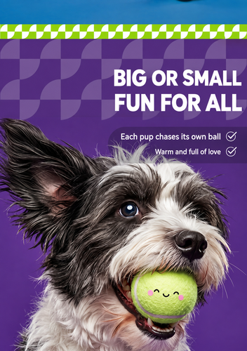 Printed Tennis Ball Pet Toy