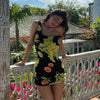 European And American Style Golden Girl Same Style Printing Dress