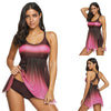 Women's Gradient Plus Size Skirt Split Triangle Swimsuit