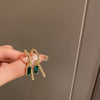 925 Silver Needle Personalized Design Diamond Green Zircon Earrings
