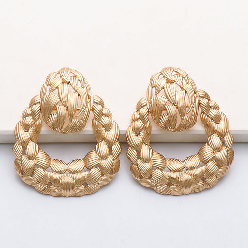 Geometric Hollow Leaf-shaped Earrings Personalized Female Earrings