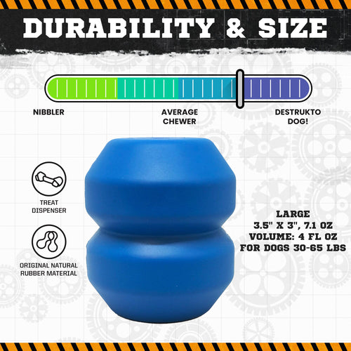 Double Trouble Durable Rubber Chew Toy and Treat Dispenser