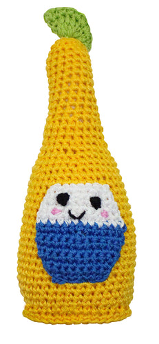 Beer Bottle W/Lime Crocheted Knit Knack Pet Toy