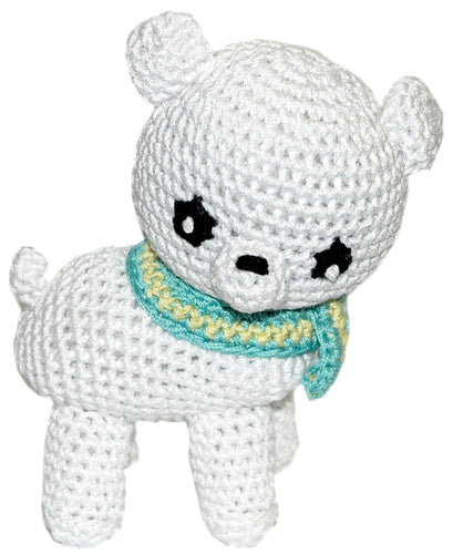 Polar Bear Crocheted Knit Knack Pet Toy