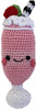 Strawberry Milkshake Crocheted Knit Knack Pet Toy