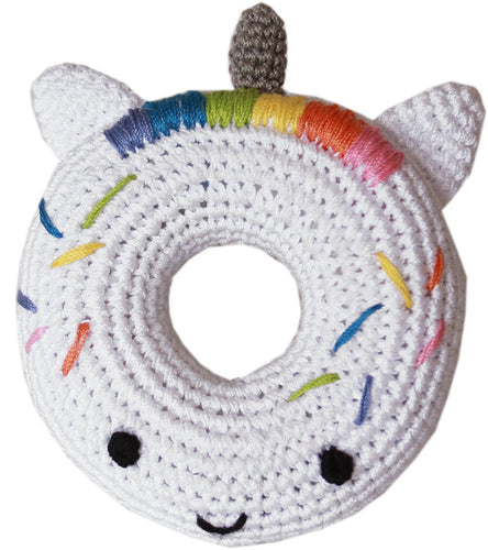 Unicorn Donut Crocheted Knit Knack Pet Toy