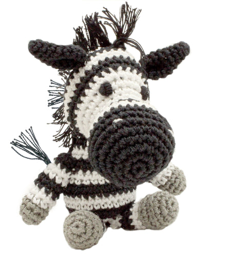 Zebra Crocheted Knit Knack Pet Toy